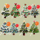 Christmas Tree Lollipop Cards Multi Type Tree Candy Holder For Navidad Party Sweets Packagings Supplies Kids DIY Gifts